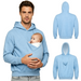 Herren-Hoodie mit Babytasche aus Baumwolle – Kapuze, lange Ärmel, lockere Passform | Papa-Pullover