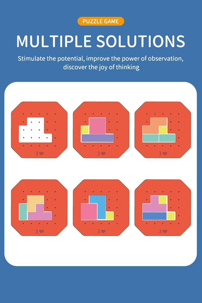 Logische Blöcke Geometrisches Puzzle – Lernspielzeug für Kinder