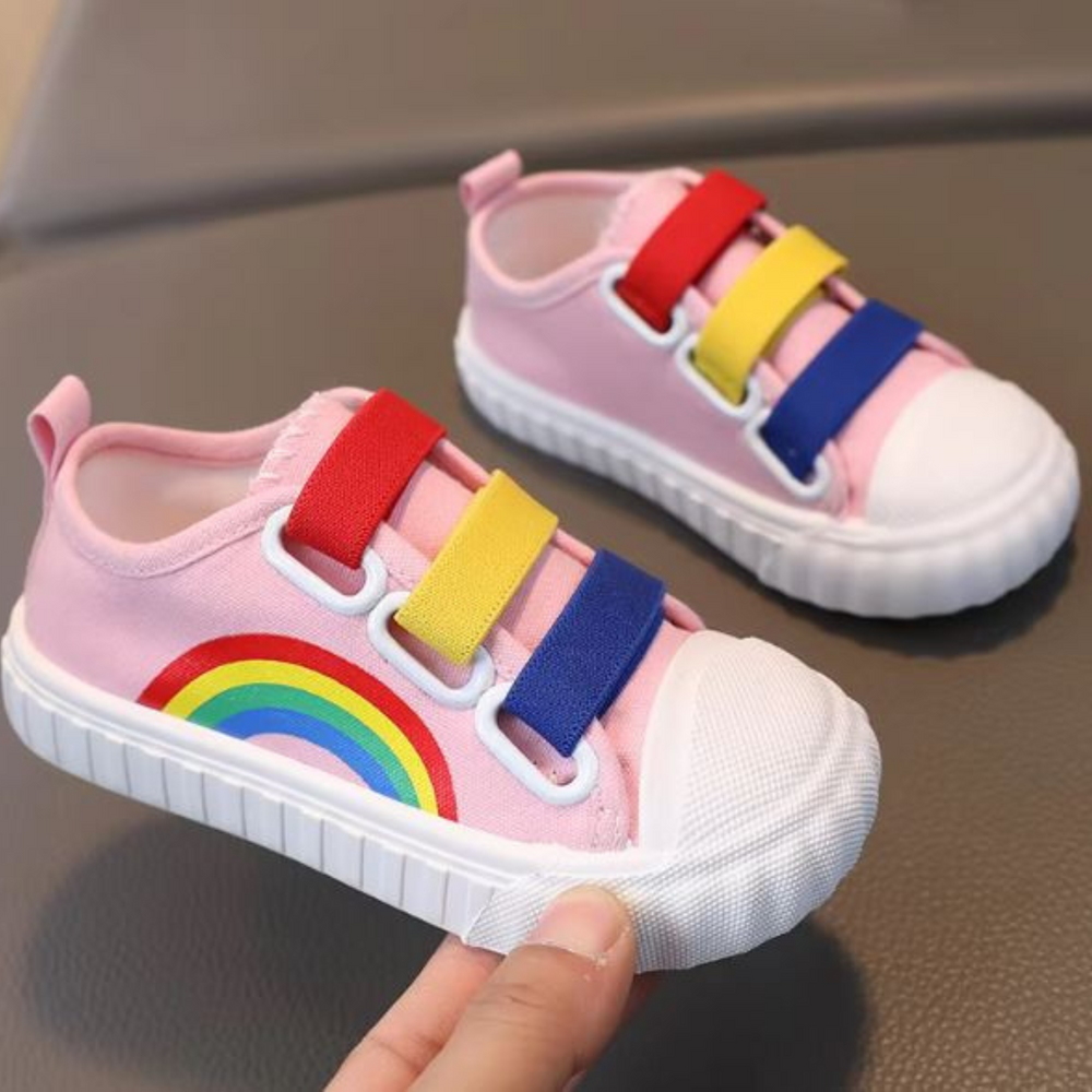 Regenbogen Kinder-Sneakers – Atmungsaktiv & Rutschfest | Unisex Spielschuhe