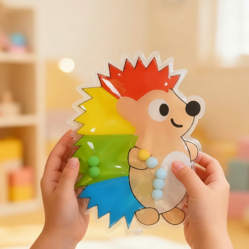 Perlenlabyrinth mit Gelfüllung und Zählfeldern 1-5 – weiches PVC, Tierformen | Fidget-Spielzeug