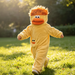 Kinder-Onesie mit Monsterdesign und Kapuze – weicher Stoff, lockere Passform | Kostüm-Overall