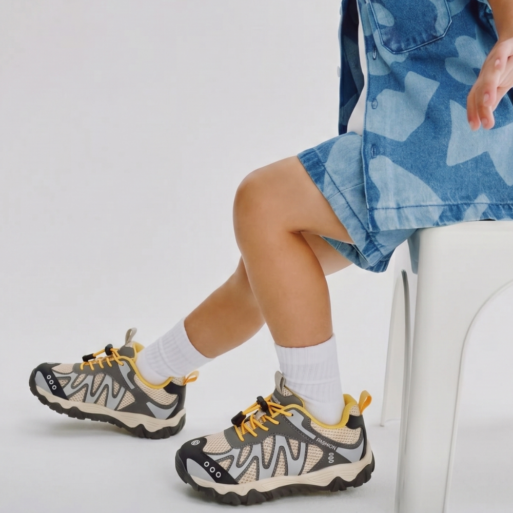 Kindersneaker aus Mesh mit rutschfester Sohle – Gummizug, verstärkte Spitze | Sportschuhe