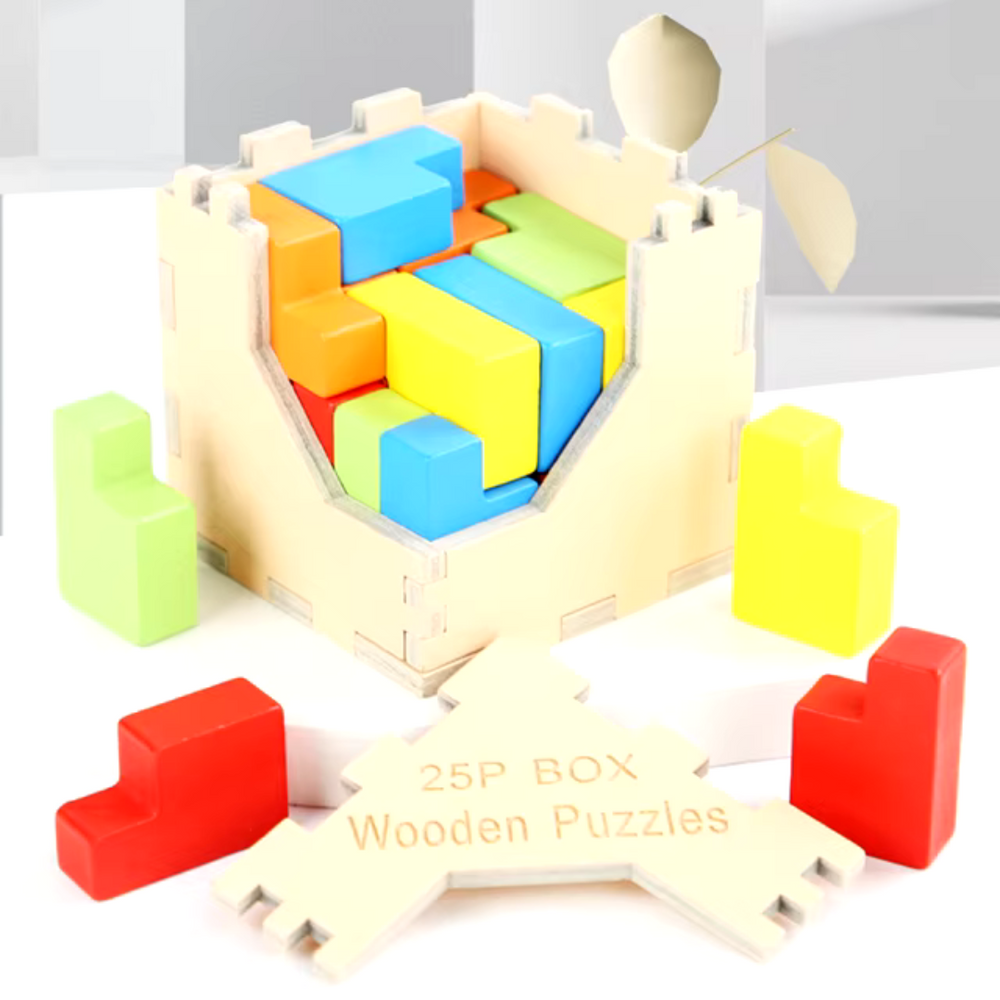 Holzpuzzle 3D für Kinder – Lernspielzeug ab 3 Jahren | Nachhaltiges Knobelspiel