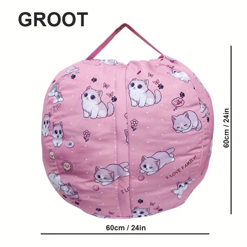 Kitty Bean Bag Hülle – Kuscheltiere Verstauen & Weiches Sitzkissen für Kinder