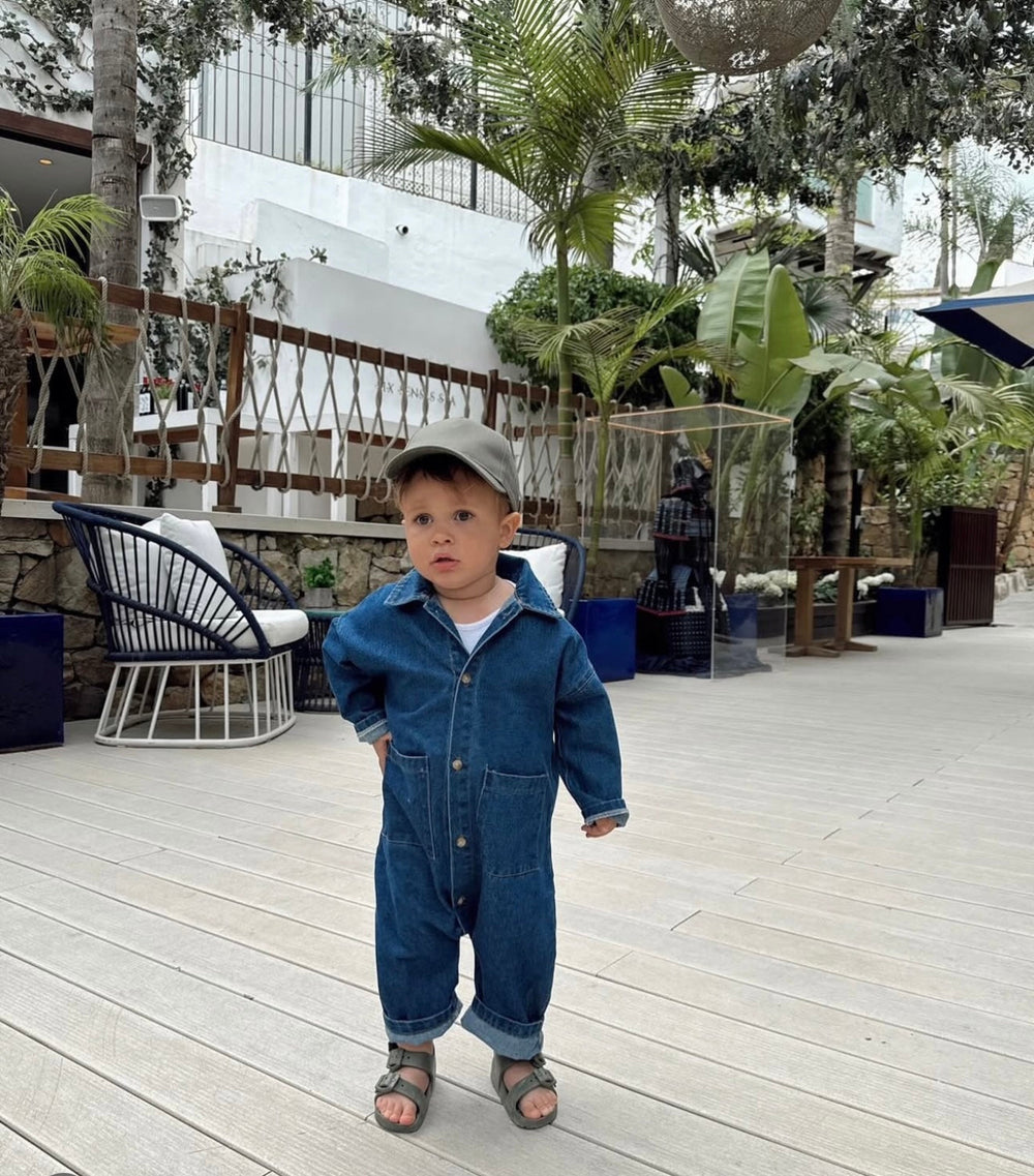 Denim Overall für Babys & Kleinkinder – Blauer Boilersuit aus Baumwolle (0–4 Jahre) | Unisex & Bequem