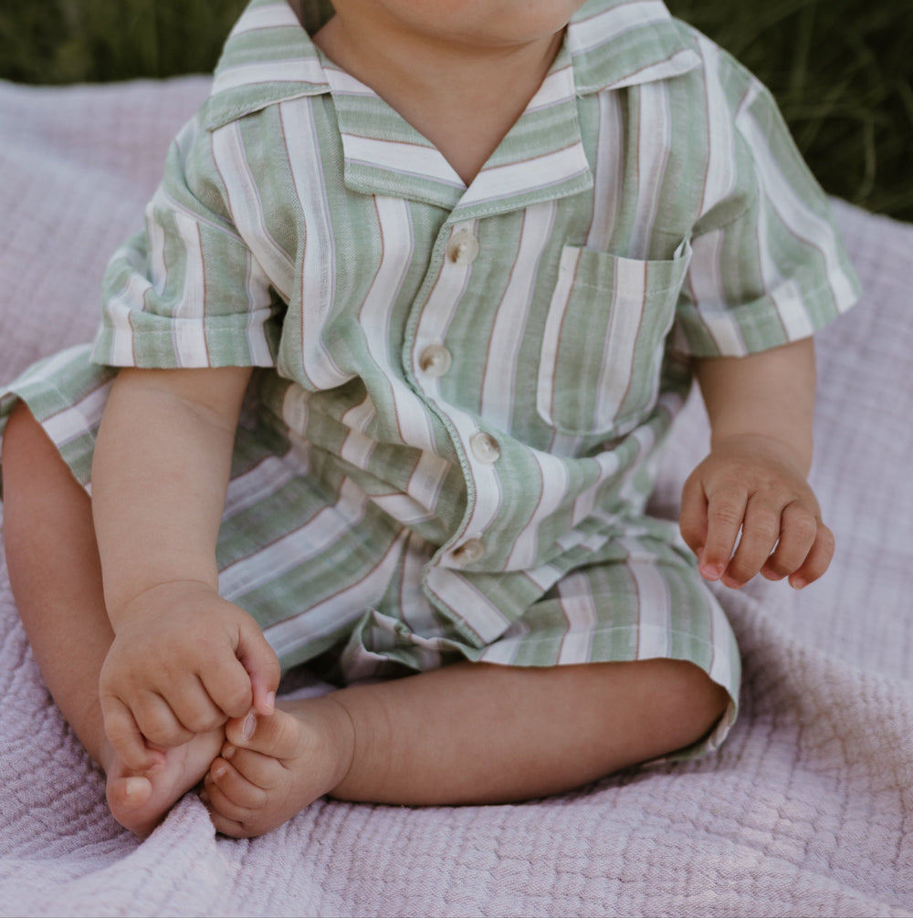 Baby-Sommer-Set 0–3 Jahre – Gestreiftes Shirt & Shorts aus Baumwolle | Unisex Outfit