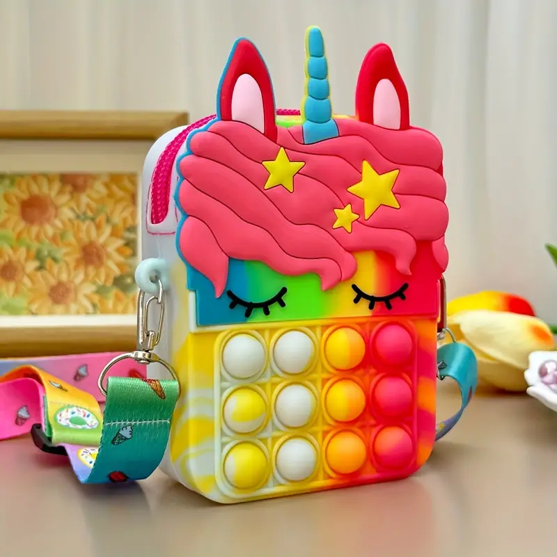 SparkleUnicorn Pop-it Rucksack – Magischer Einhorn-Rucksack für Kinder | Stressabbauend & Spielerisch