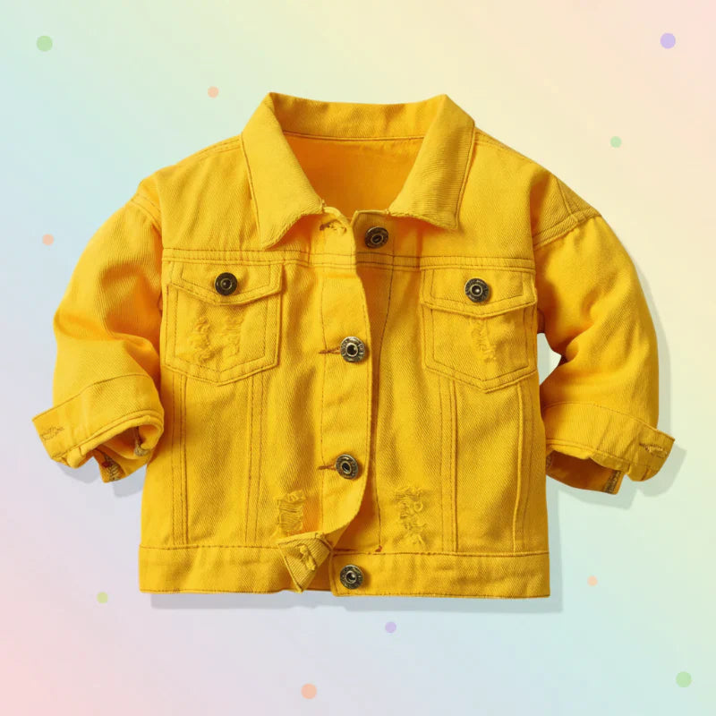 Candy Color Jeansjacke Kinder – Leichte Denimjacke | 6Mon-7J.