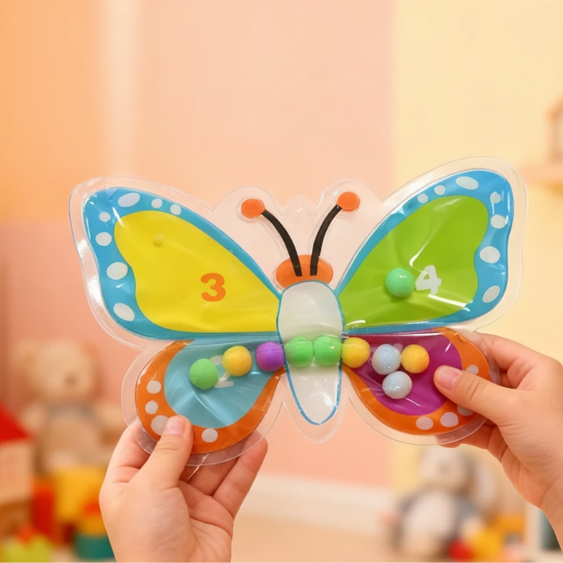 Perlenlabyrinth mit Gelfüllung und Zählfeldern 1-5 – weiches PVC, Tierformen | Fidget-Spielzeug