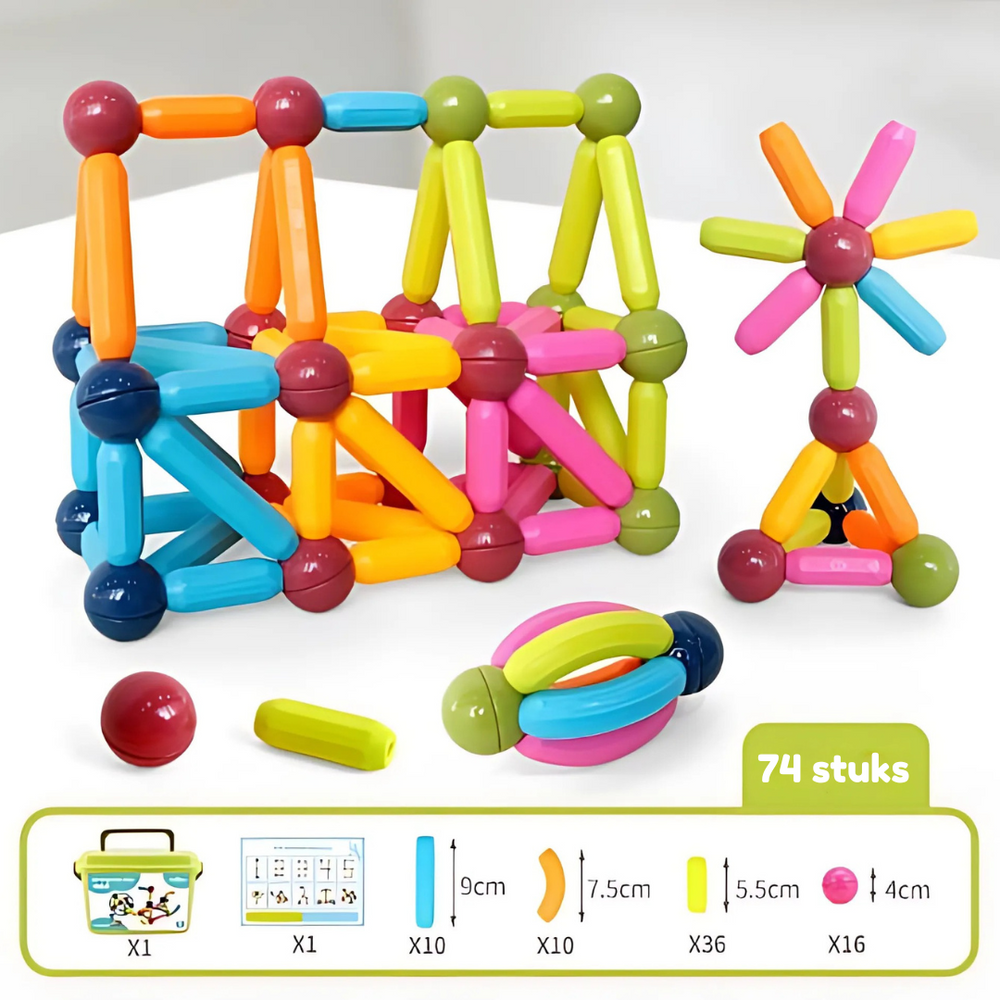 Magnetisches Bauset für Kinder | Sicheres & Lehrreiches Spielzeug 3–12 Jahre | Kreatives STEM-Spiel