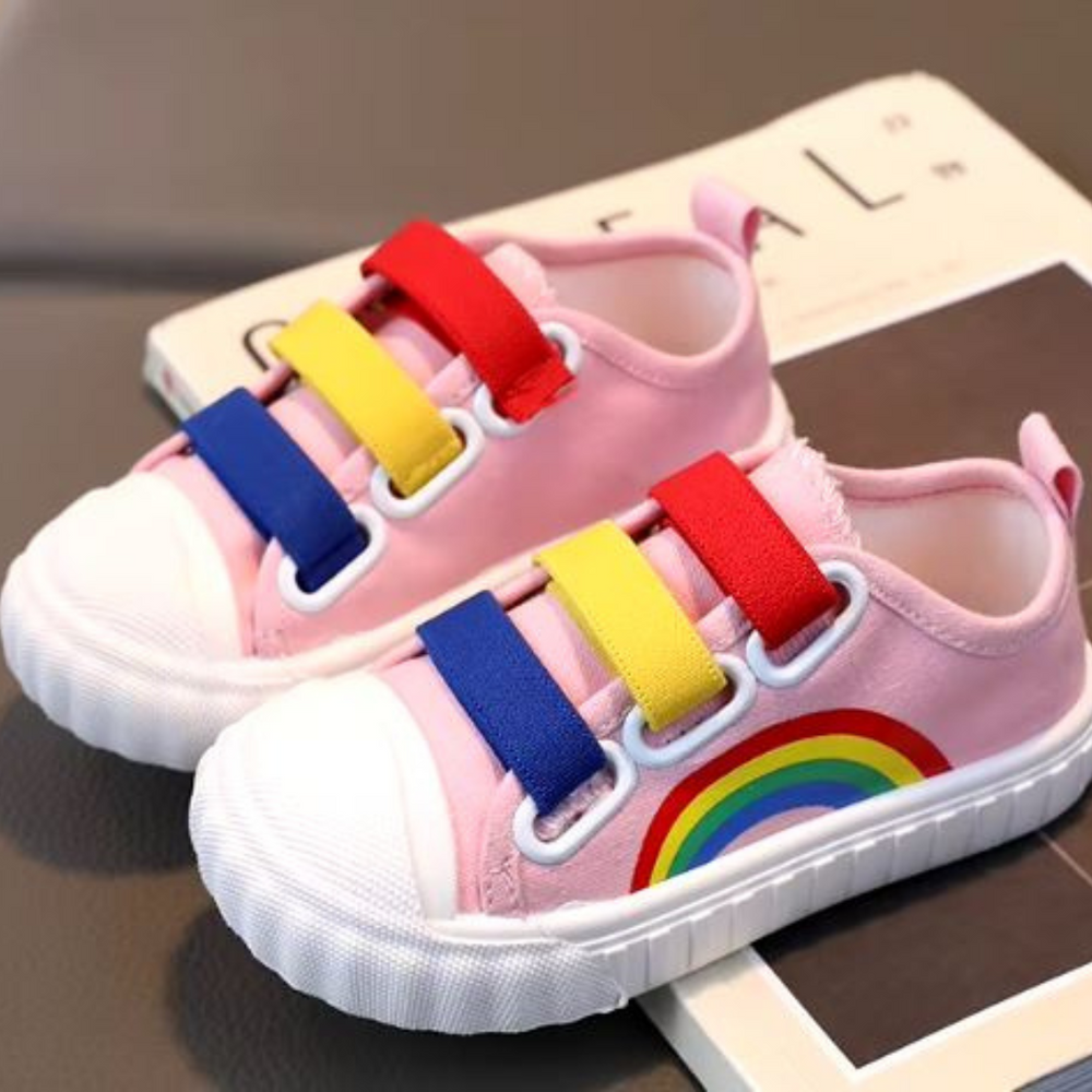 Regenbogen Kinder-Sneakers – Atmungsaktiv & Rutschfest | Unisex Spielschuhe
