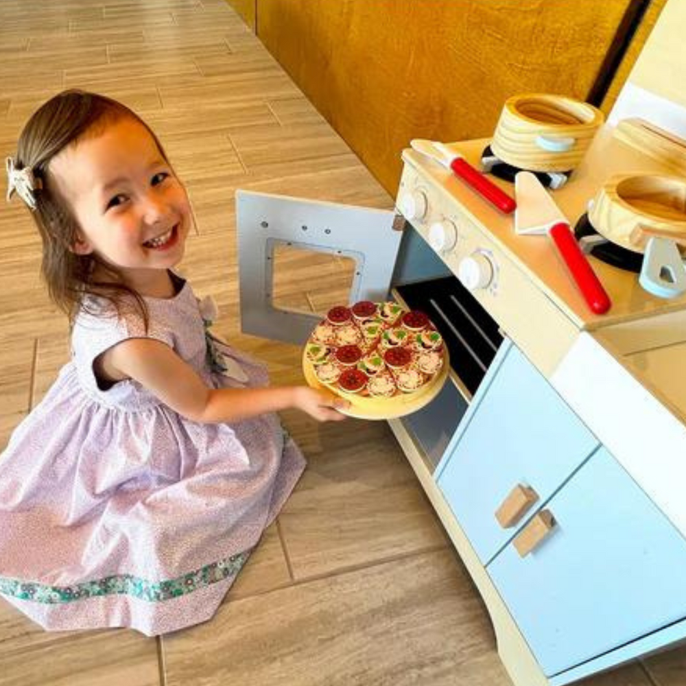 Holz-Pizza-Spielset für Kinder – Pädagogisches Rollenspiel ab 3 Jahren