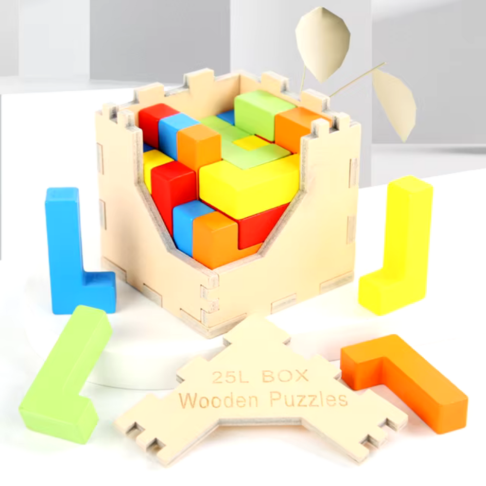 Holzpuzzle 3D für Kinder – Lernspielzeug ab 3 Jahren | Nachhaltiges Knobelspiel