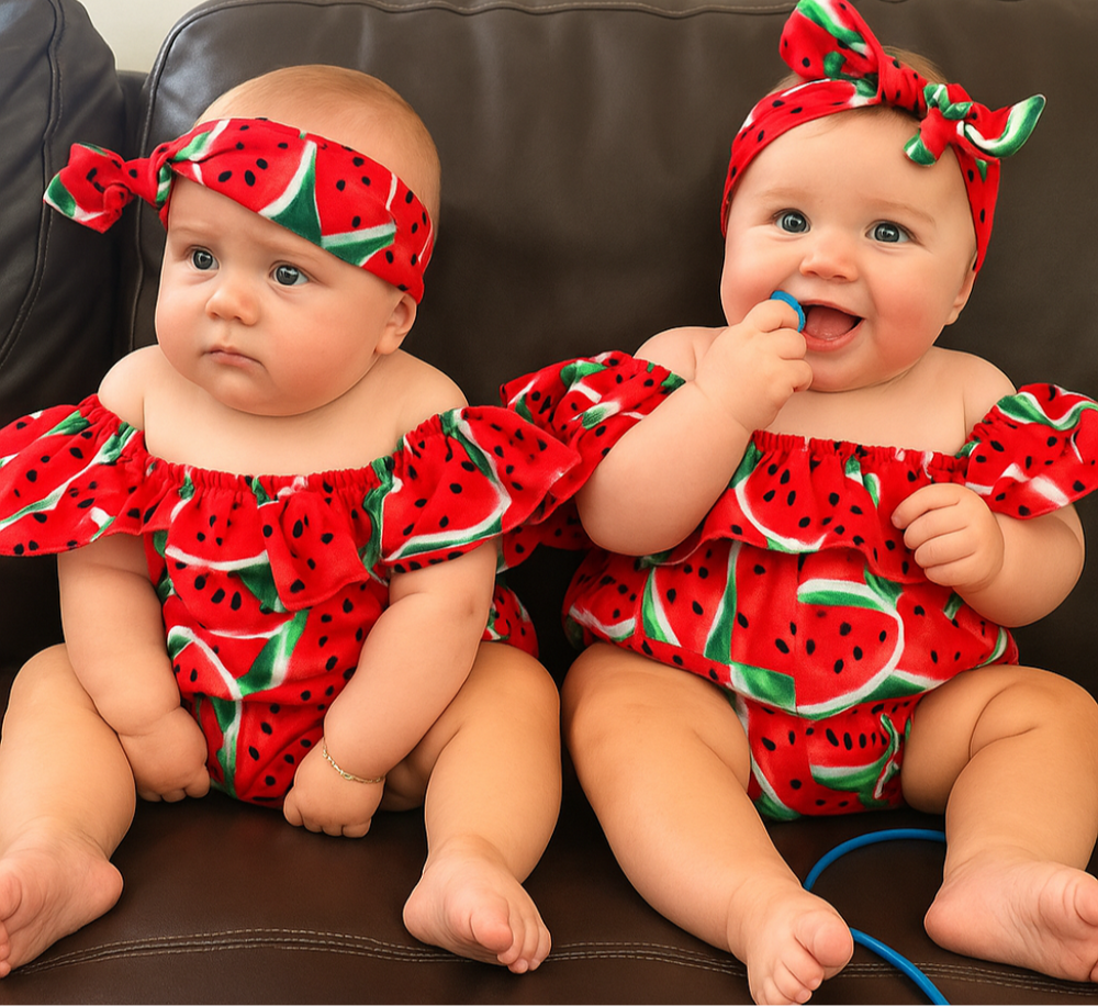 Sommerkleid für Mädchen mit Wassermelonenmuster – Luftiges Kinderkleid aus 100% Baumwolle | LivelyLoops Größe 0–3 Jahre