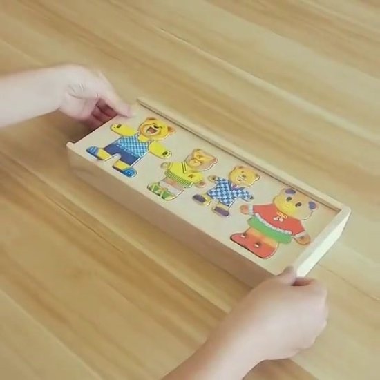 Holzpuzzleset – TeddyDress Verkleidungspuzzle, Bären, Holz, 2+ Jahre