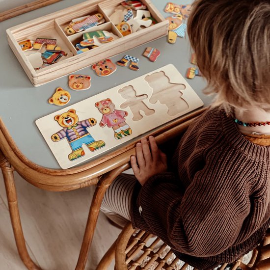 Holzpuzzleset – TeddyDress Verkleidungspuzzle, Bären, Holz, 2+ Jahre