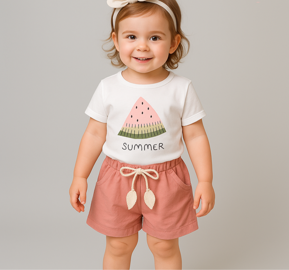 Sommerliches Mädchen Outfit Set – Bequemes Baumwollset | Luna & Fleur Kleidung Größe 1–4 Jahre