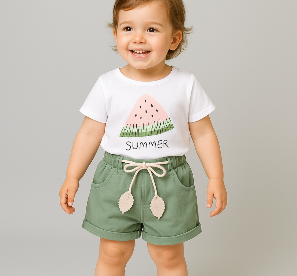 Sommerliches Mädchen Outfit Set – Bequemes Baumwollset | Luna & Fleur Kleidung Größe 1–4 Jahre