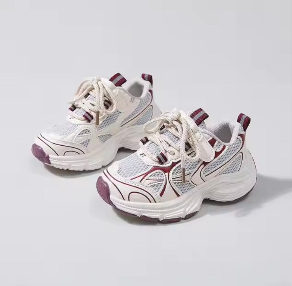 Bordeauxfarbene Kindersneakers ohne Schnürsenkel – Größe 26-33 | Atmungsaktiv & Leicht | Unisex Slip-on Schuhe