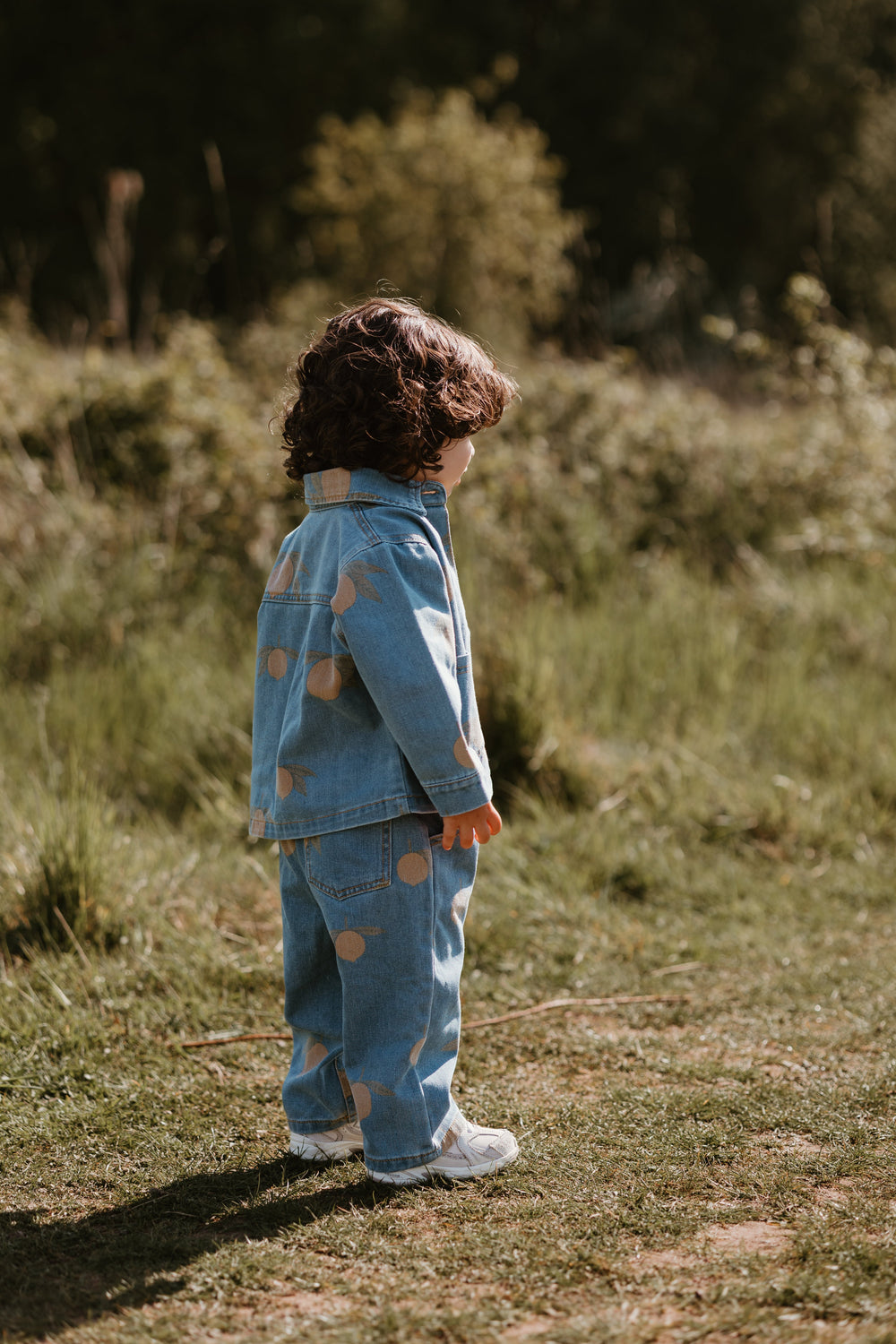 Kinder-Jeansjacke mit Zitronenprint – Blaues Denim-Jacke 0-8 Jahre | Bequem & Unisex