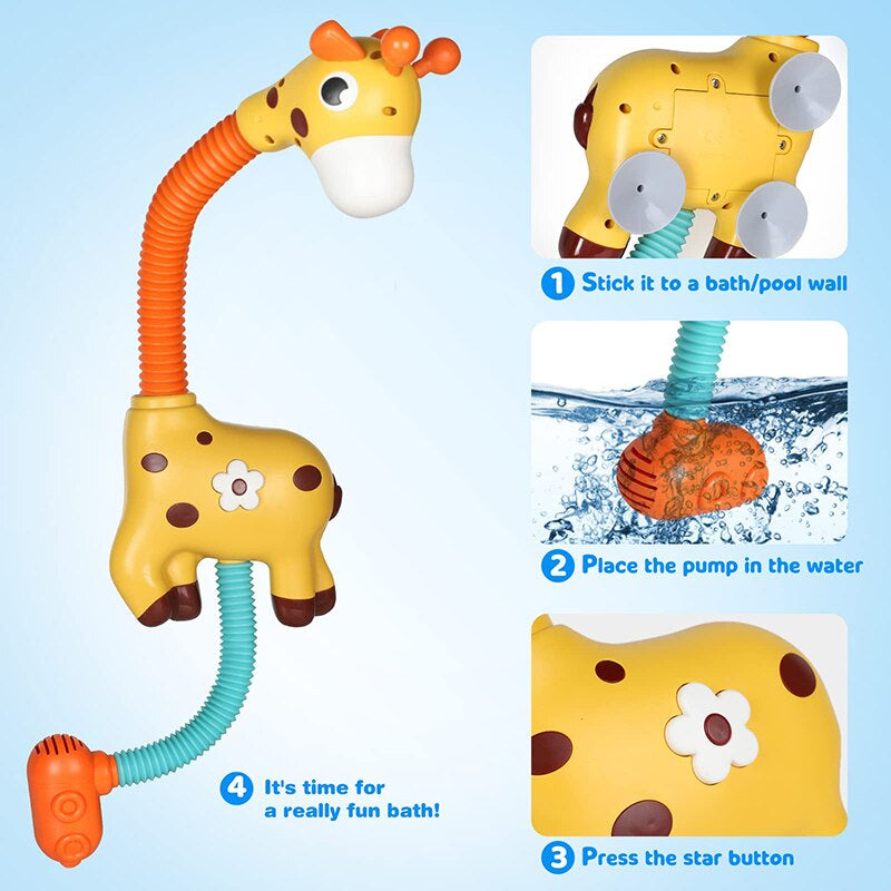 Giraffe Splash™ Wasserbrunnen für Kleinkinder – Pädagogisches Badespielzeug ohne Batterien