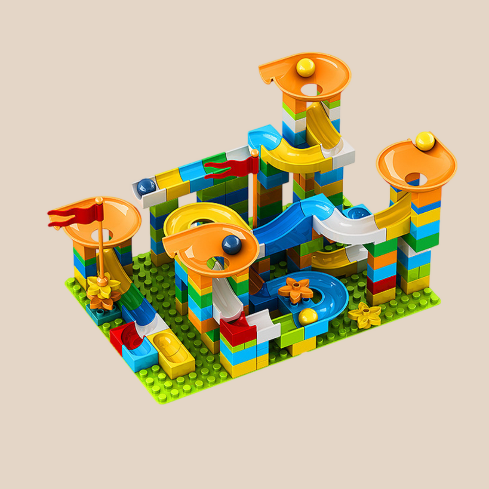 Murmeln-Bahn Bausatz – MarblePlay 172-teilig, Bunt, Lernspielzeug, Kompatibel, 2+ Jahre