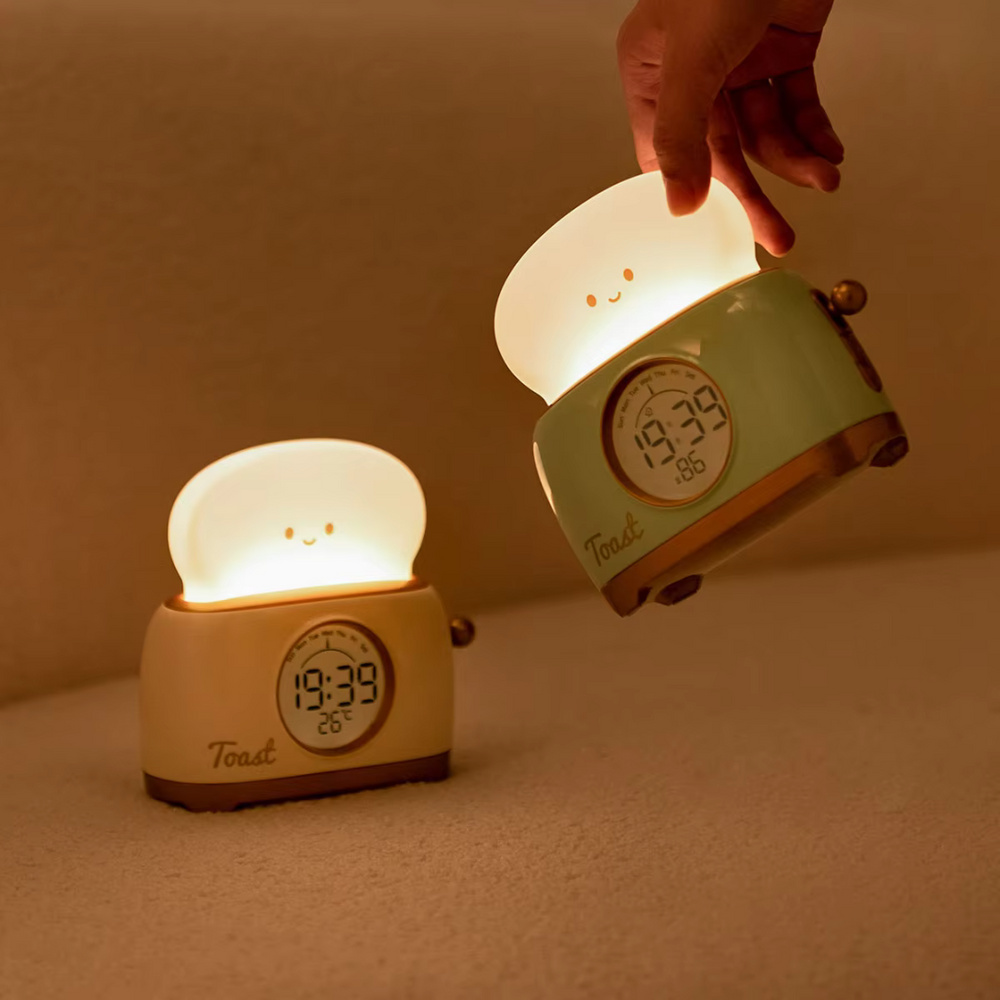 GlowToon Kinderwecker mit Nachtlicht – Wiederaufladbares LED-Licht & Alarm für das Kinderzimmer