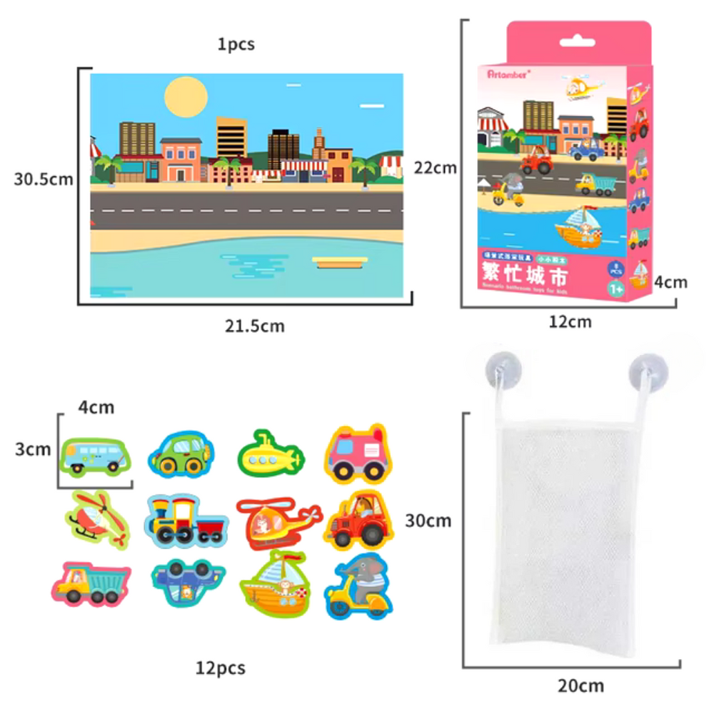 Badpuzzle Tiere für Baby & Kleinkind – Schaumstoff-Badespielzeug Lernend & Schwimmend – AquaTierchen Set (20 Stück)