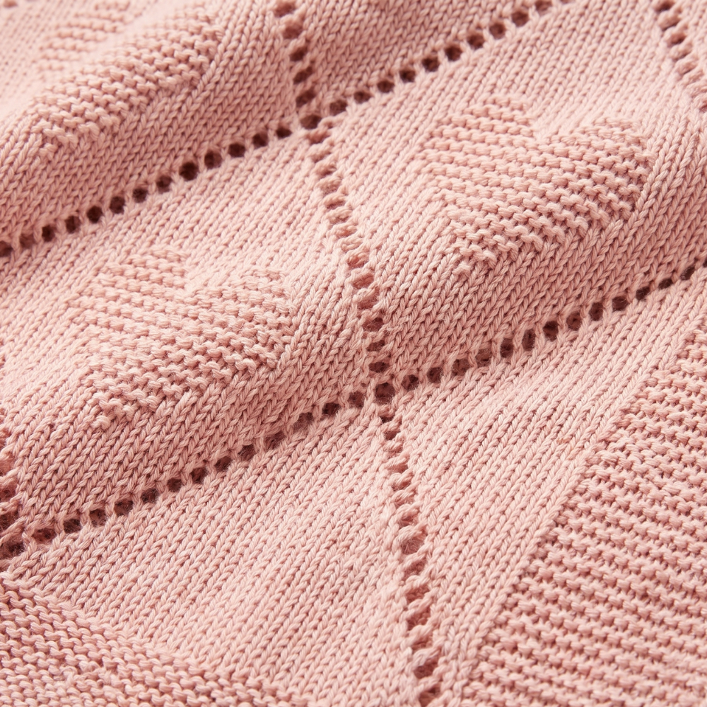 Gestrickte Babydecke 100 % Baumwolle – atmungsaktiv, ganzjährig, auch als Pucktuch | Kuscheldecke