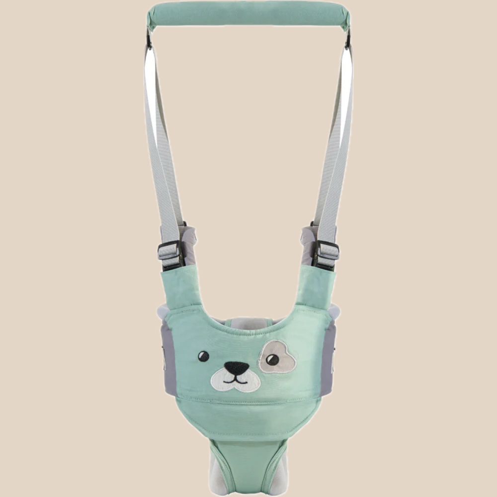 Ergonomische Laufhilfe – Kigali Baby, Blau/Braun/Rosa, Baumwolle, 9+ Monate