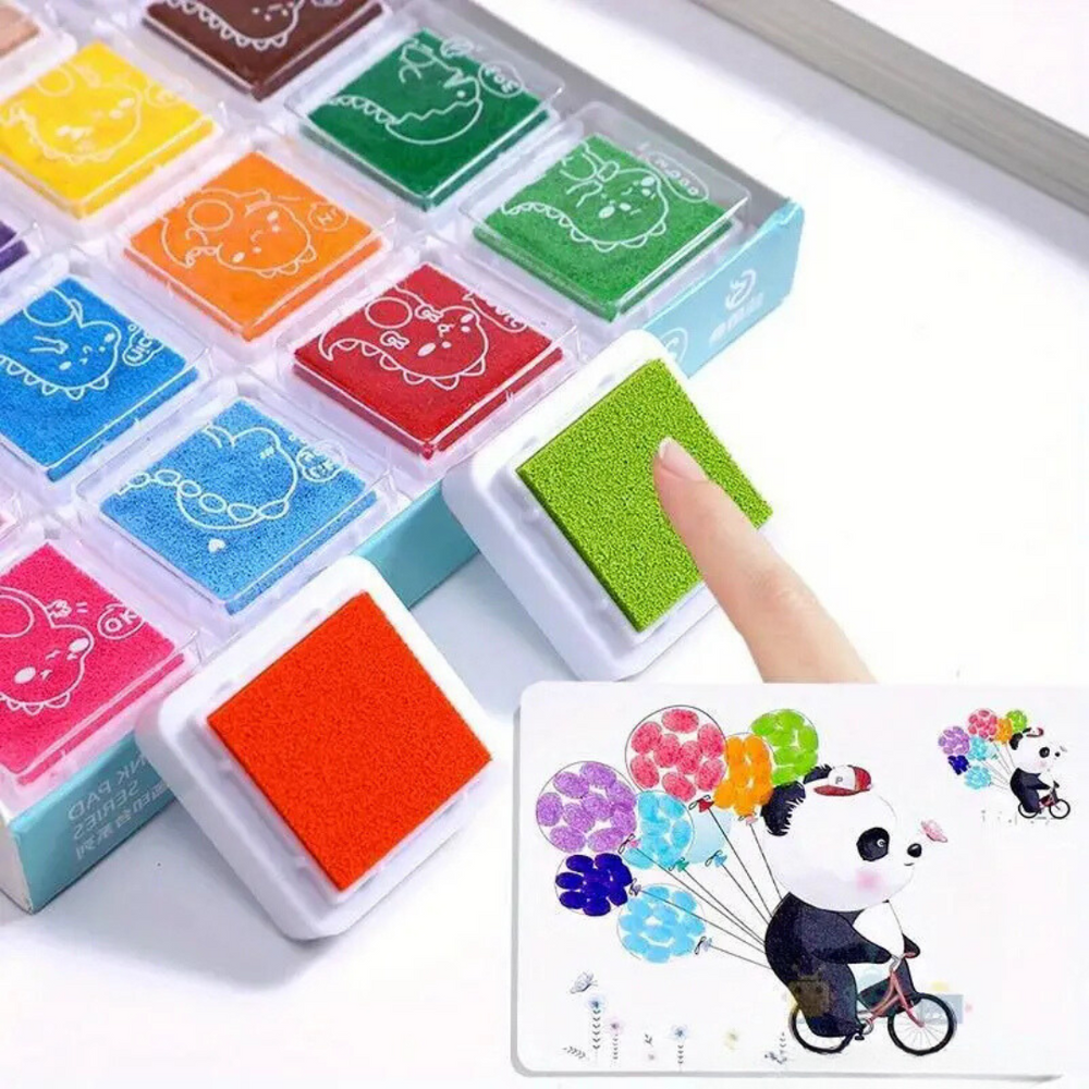 Regenbogen Fingerfarben-Set für Kinder – 12 Farben & 30 Karten | Sicher & Abwaschbar