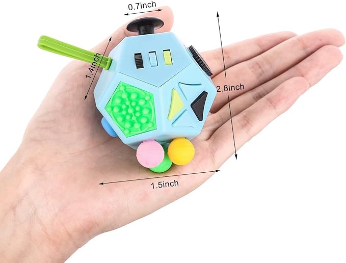 Anti Stress Würfel für Erwachsene & Kinder – Fokus, Ruhe & Konzentration – 12-in-1 Sensorisches Spielzeug