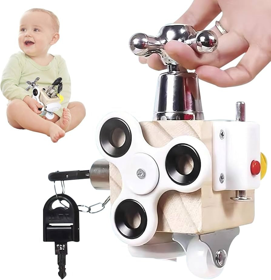 BusyBox Explorer – 7-in-1 Lernspielzeug aus Holz für Kleinkinder | Fördert Motorik und Kognition