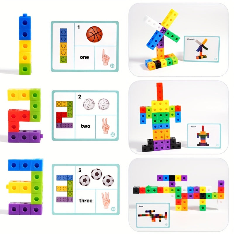 Lehrreiches Lernbausteine-Set – Bauklötze zum Zählen & Kreativem Spielen