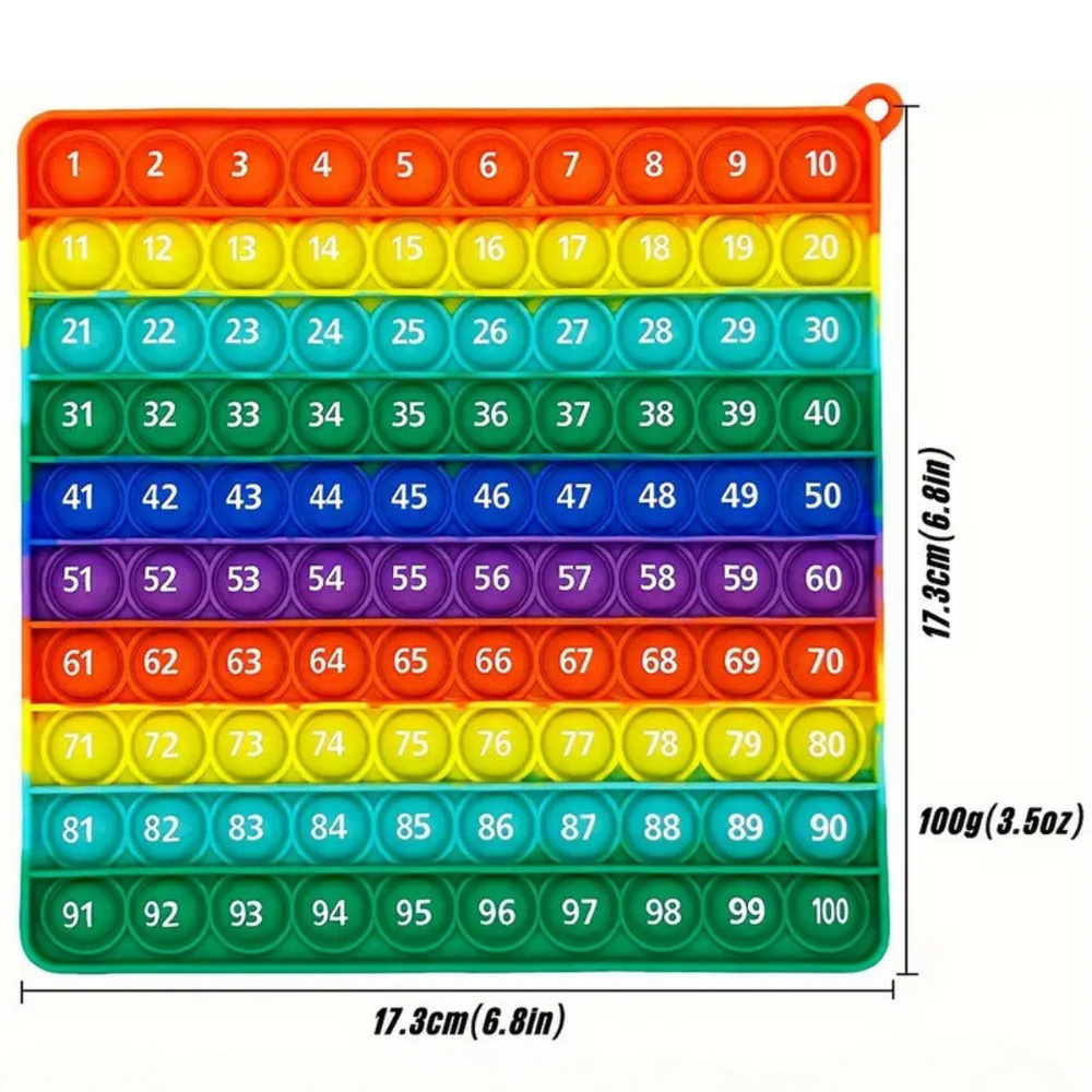 CijferPop 100 – Pädagogisches Regenbogen-Pop-Spielzeug für Kleinkinder | Spielerisch Zählen & Rechnen Lernen