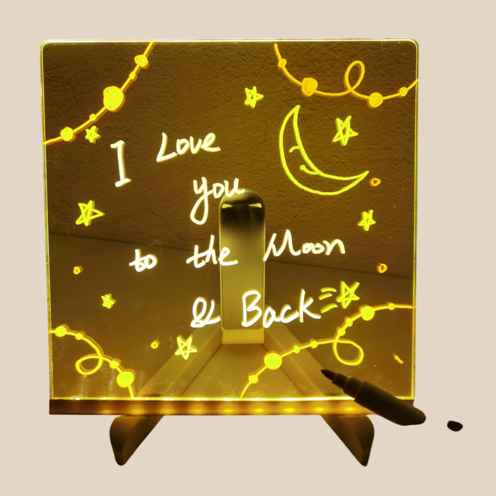 LED-Schreibtafel – GlowNote Unisex, transparent, Acryl, inkl. Marker