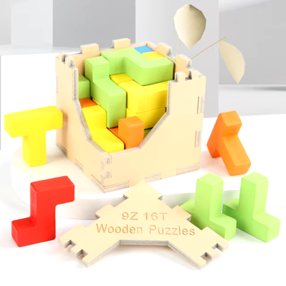 Holzpuzzle 3D für Kinder – Lernspielzeug ab 3 Jahren | Nachhaltiges Knobelspiel
