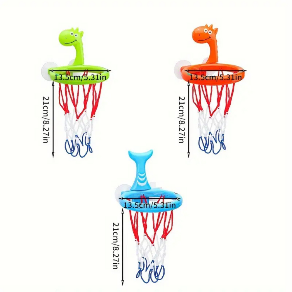 Basketball-Badespielzeug für Kinder – Lustiges Wasserspielzeug mit Saugnapf & Bällen – Für Badewanne & Pool