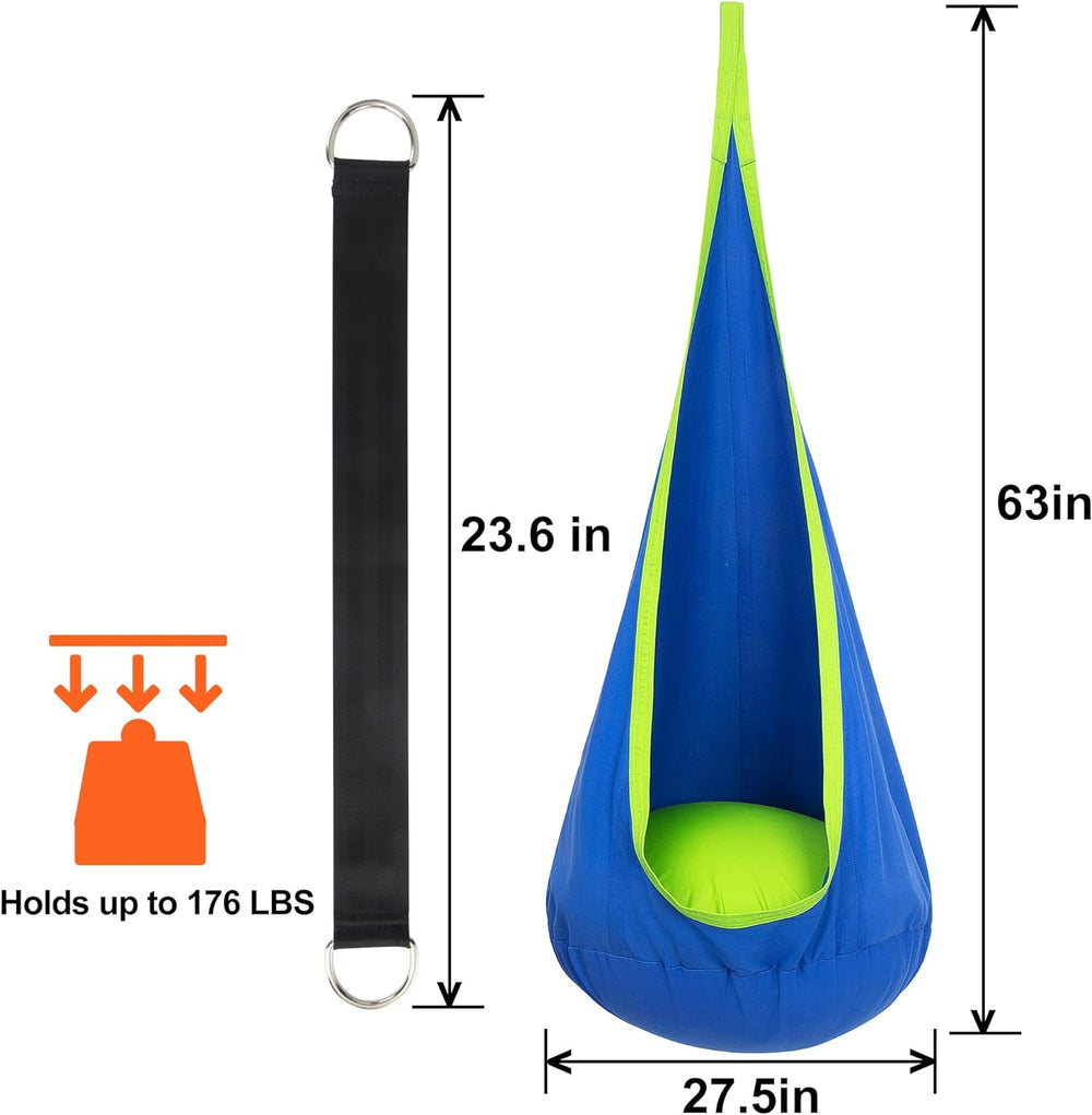 Kinder Hängesessel für Drinnen & Draußen – Bequemer Schaukelstuhl mit Kissen | CocoonNest von HushPlay