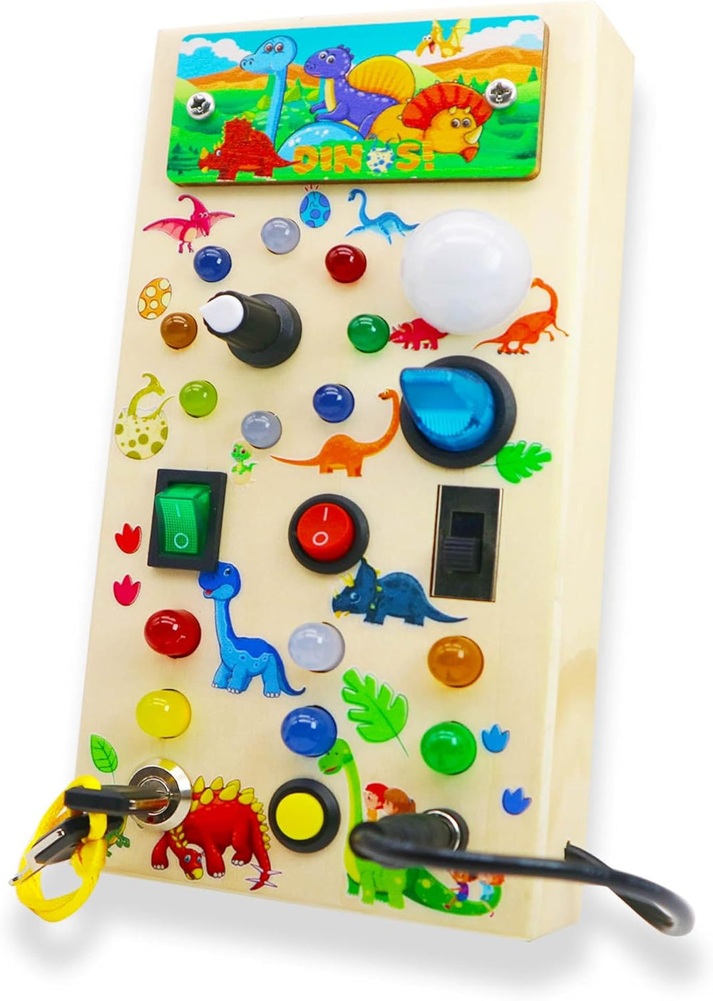 Interaktives LED Spielbrett für Kleinkinder – Montessori Lernspielzeug aus Holz