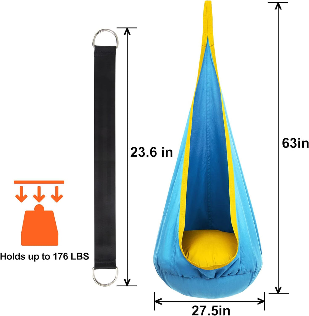 Kinder Hängesessel für Drinnen & Draußen – Bequemer Schaukelstuhl mit Kissen | CocoonNest von HushPlay