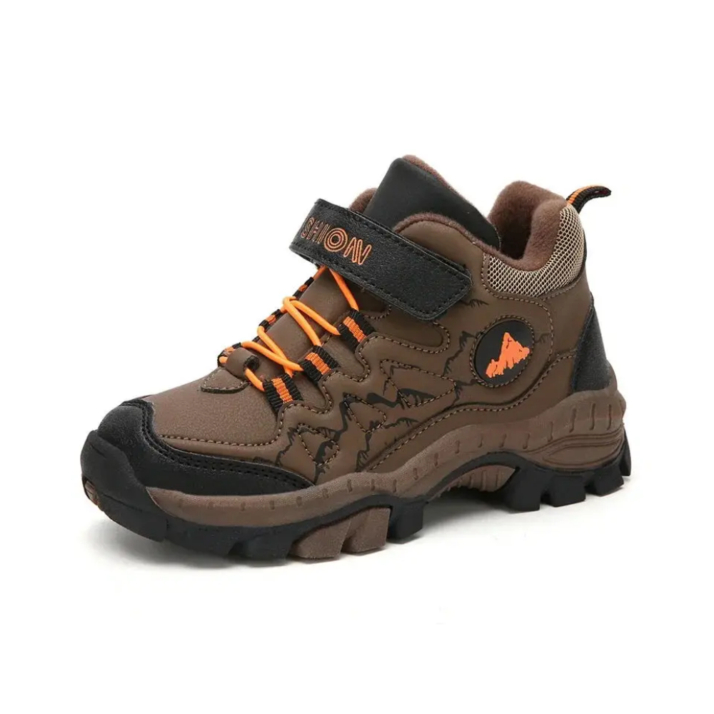 Wanderschuhe Kinder wasserdichtes Leder – gefüttert, rutschfeste Sohle, warm | Outdoorschuhe