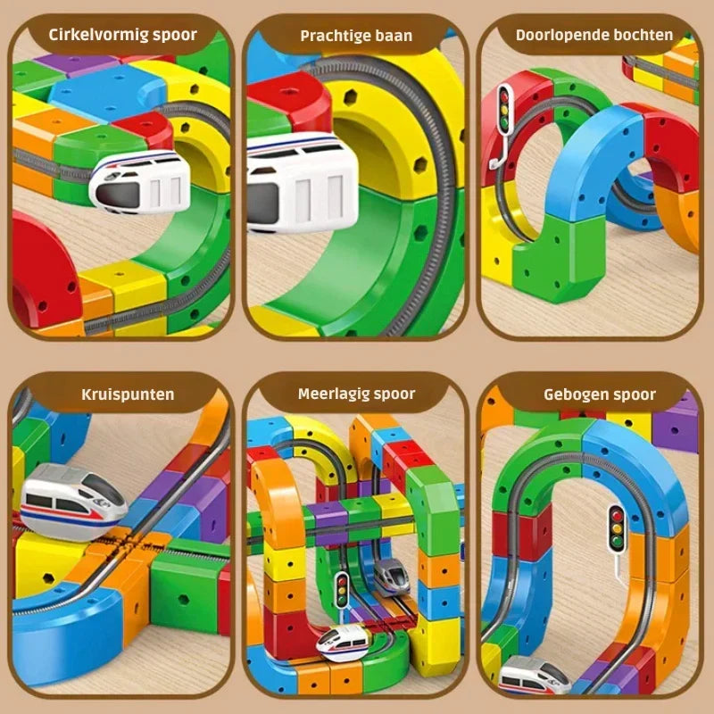Magnetische Zugstrecke zum Selberbauen – 51 oder 81 Teile, USB-Zug | Konstruktionsspielzeug