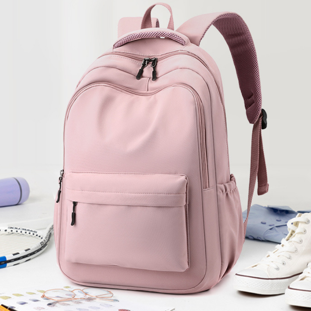 Laptop-Rucksack für Schüler mit Vorder- und Seitentaschen – Nylon, leichtgewichtig | Schultasche