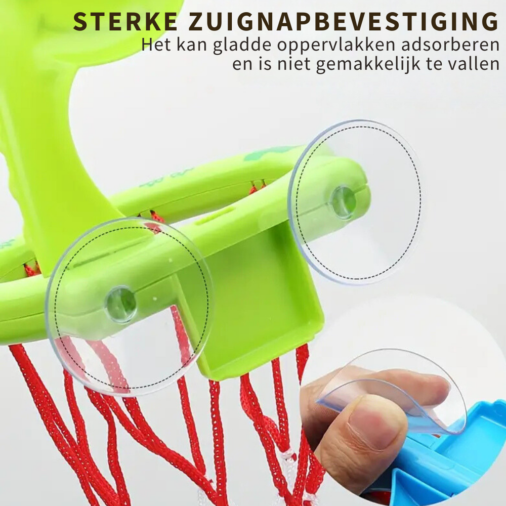 Basketball-Badespielzeug für Kinder – Lustiges Wasserspielzeug mit Saugnapf & Bällen – Für Badewanne & Pool