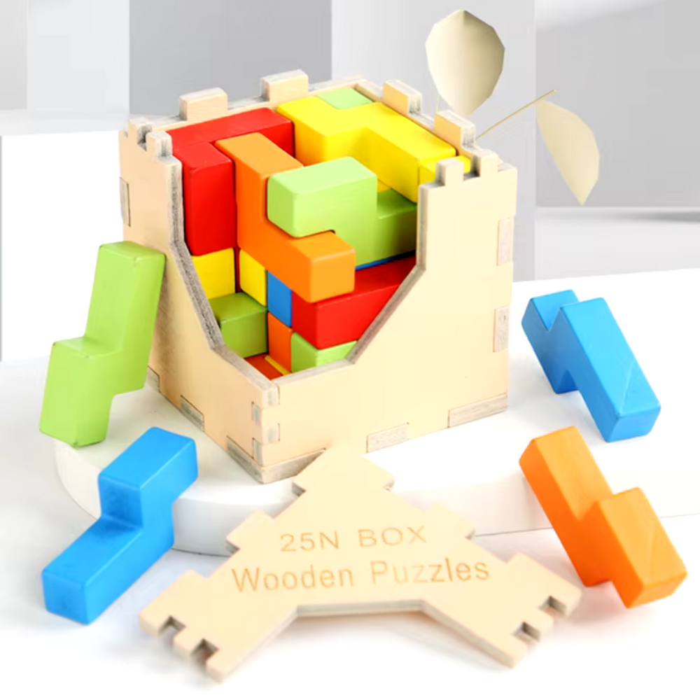 Holzpuzzle 3D für Kinder – Lernspielzeug ab 3 Jahren | Nachhaltiges Knobelspiel