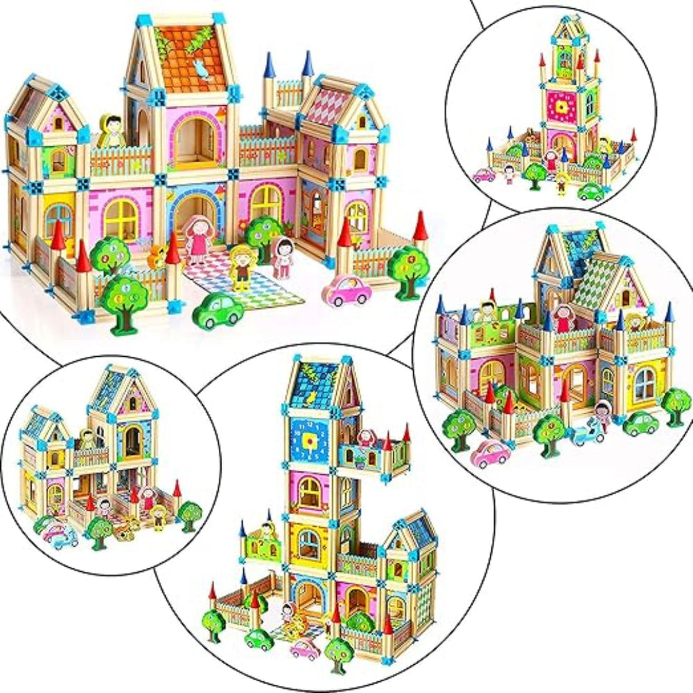 Holz Bauset für Kinder – Nachhaltiger Burgenbau mit Bausteinen | WoodWise Kreatives Spielzeug ab 3 Jahren