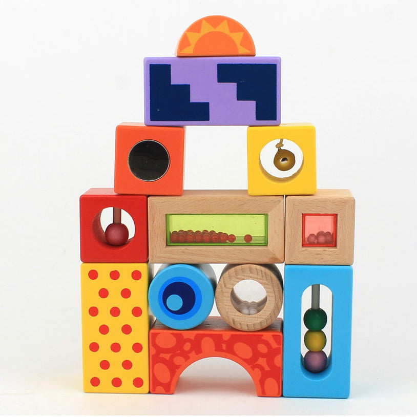 Holz-Stapelbausteine für Baby & Kleinkind – Pädagogisches Spielzeug für kreatives Bauen ab 1 Jahr