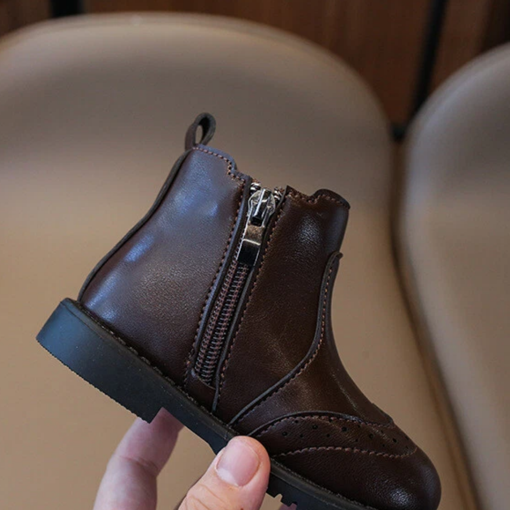 Kinderstiefel mit Reißverschluss – gepolsterte Innensohle, flexible Gummisohle | Stiefeletten