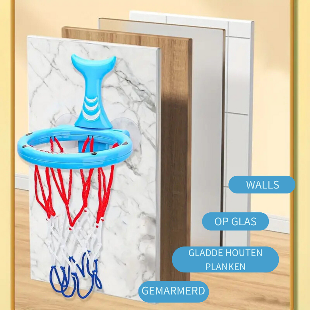 Basketball-Badespielzeug für Kinder – Lustiges Wasserspielzeug mit Saugnapf & Bällen – Für Badewanne & Pool